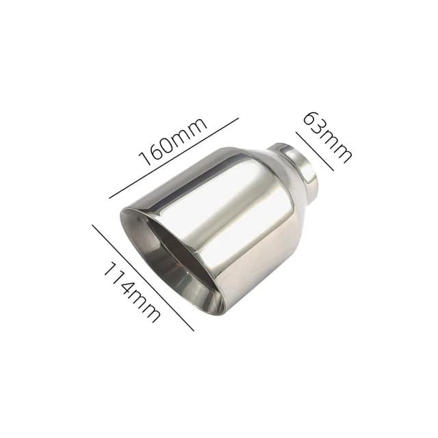 Double-Wall Slant-Cut 63mm Exhaust Tip — Stainless Steel - view 3